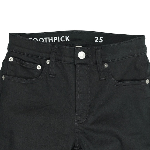 JCREW Size 25 9" Mid-Rise Stretchy Toothpick Jeans in New Black $128 H1878 - Picture 4 of 5